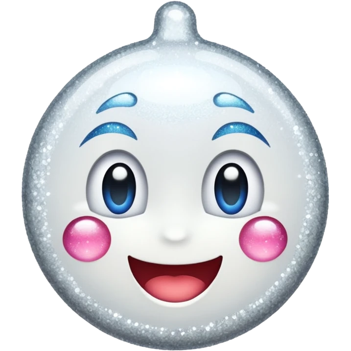 glitter white happy emoji