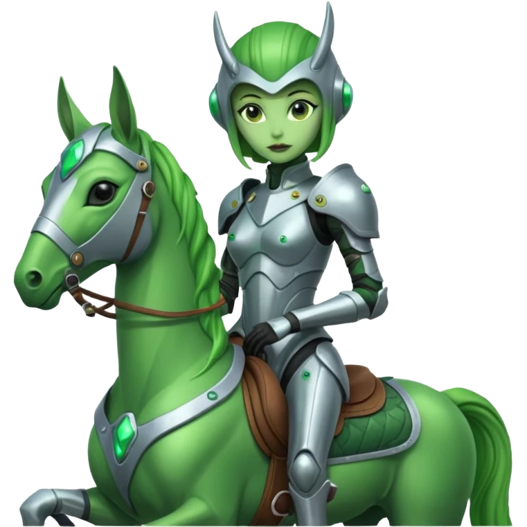 lady alien on horse emoji