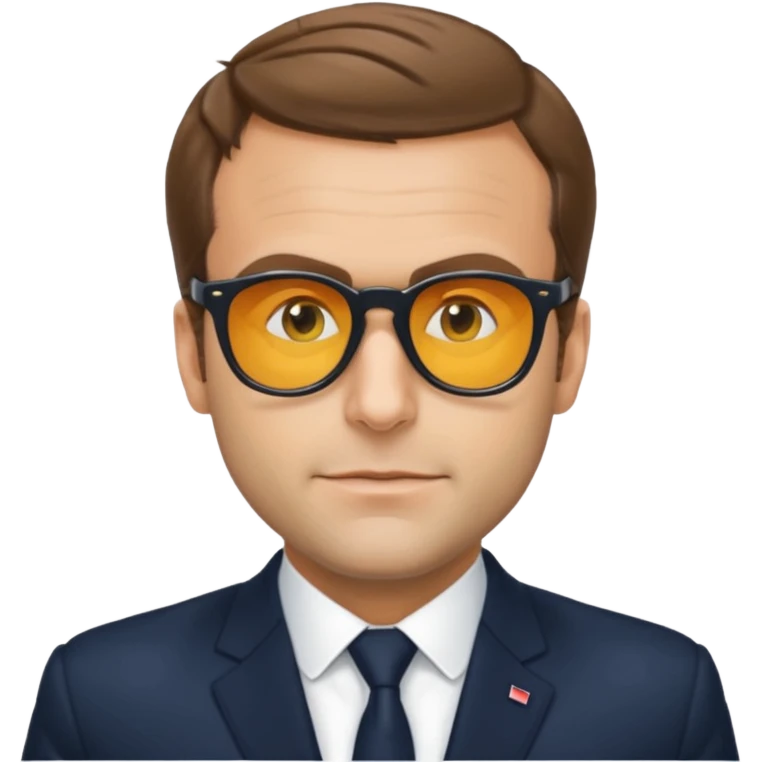 Emanuel Macron avec des lunettes de soleil qui dit : for sur  emoji