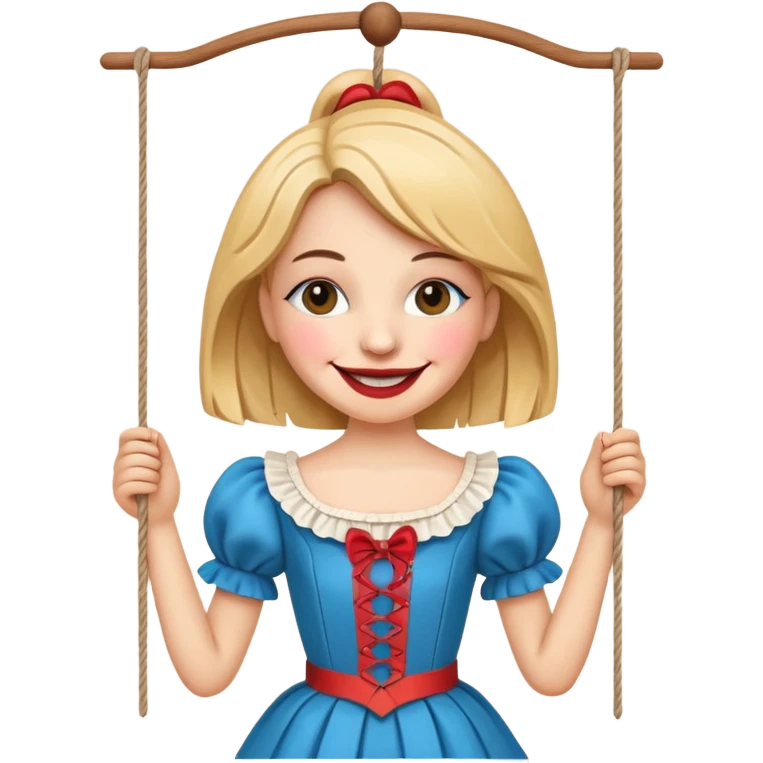 A marionette which is a beautiful happy girl emoji