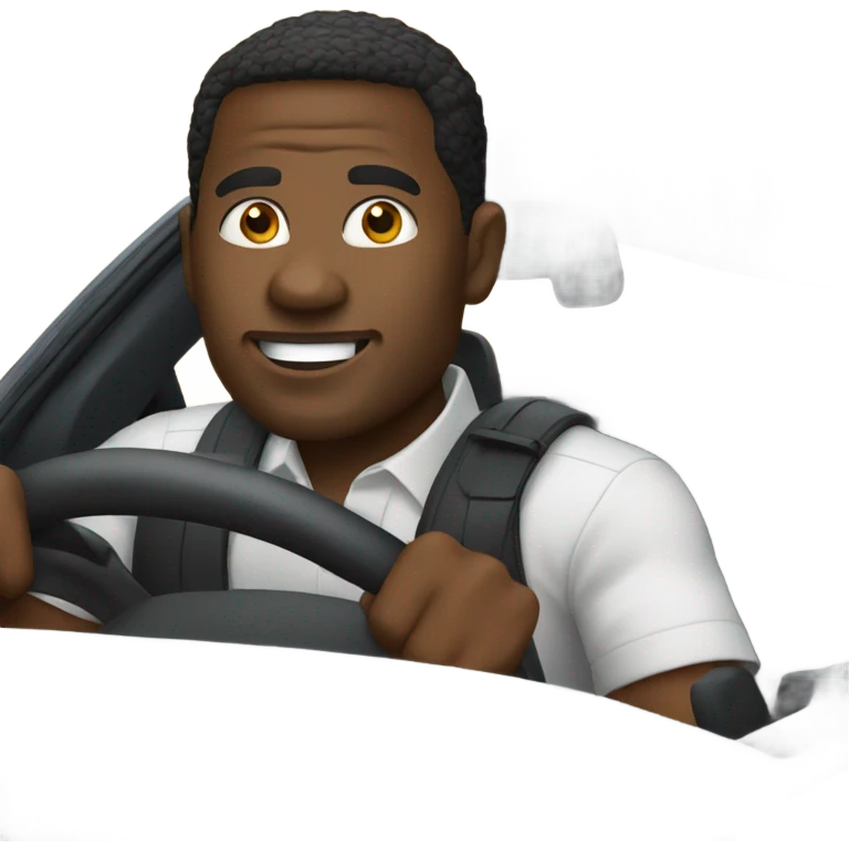 black guy driving bmw emoji