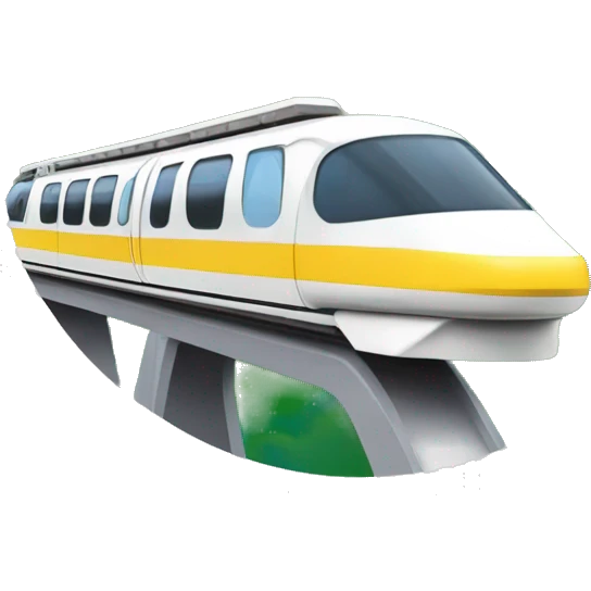 Disney world iconic vintage monorail white with yellow line emoji
