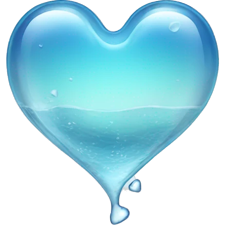 Glass heart with water inside emoji