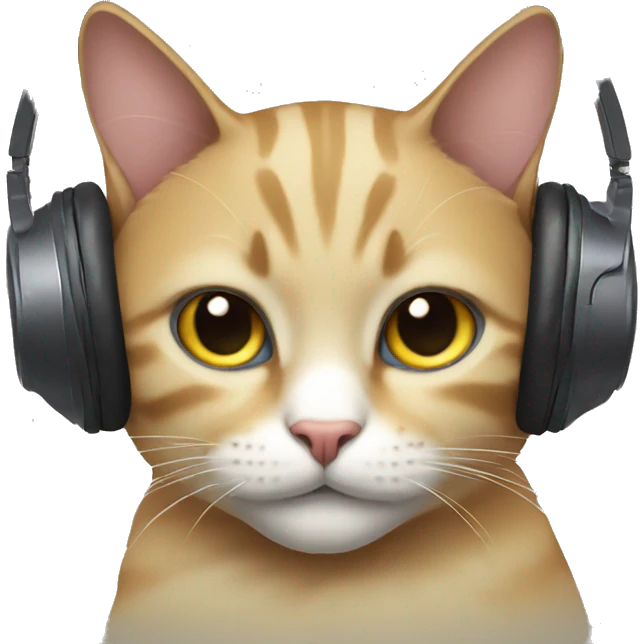 Cat with headphones emoji