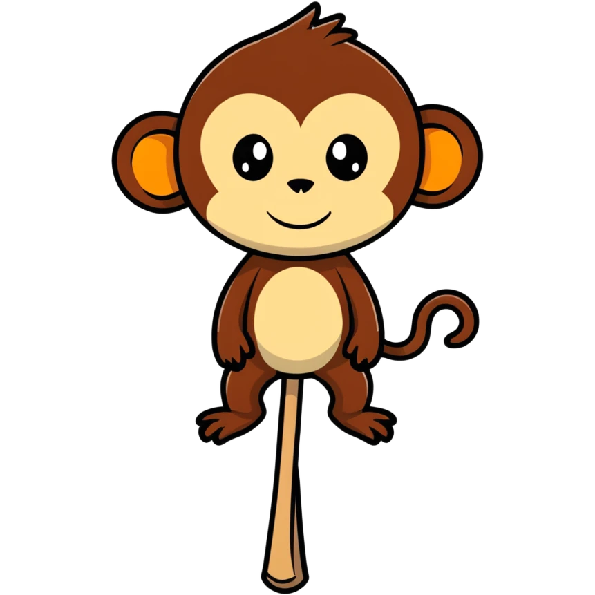 monkey standing on a stick emoji