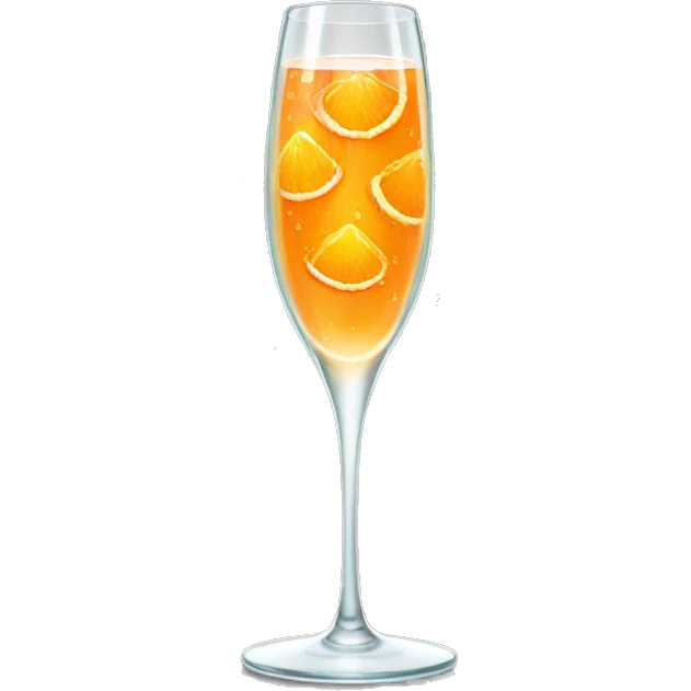 champagne glass with orange fruit emoji