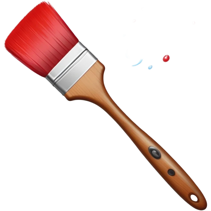 glowing paintbrush with red berries swirling around it, symbolizing magical artistry. The brush has a wooden handle, soft bristles, and a faint light aura. Use a simple, bright style with a white background emoji