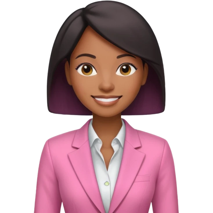 Black business woman in pink emoji