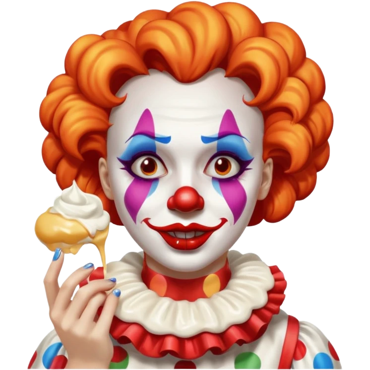 Clown woman gets pied emoji