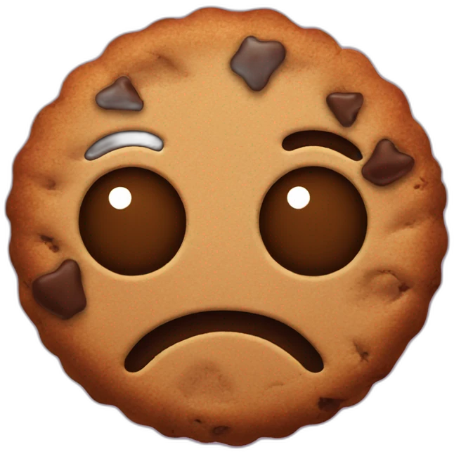 single chocolate cookie facing towards camera without a face emoji
