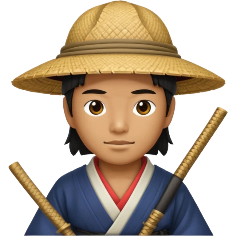 Samurai with straw hat emoji