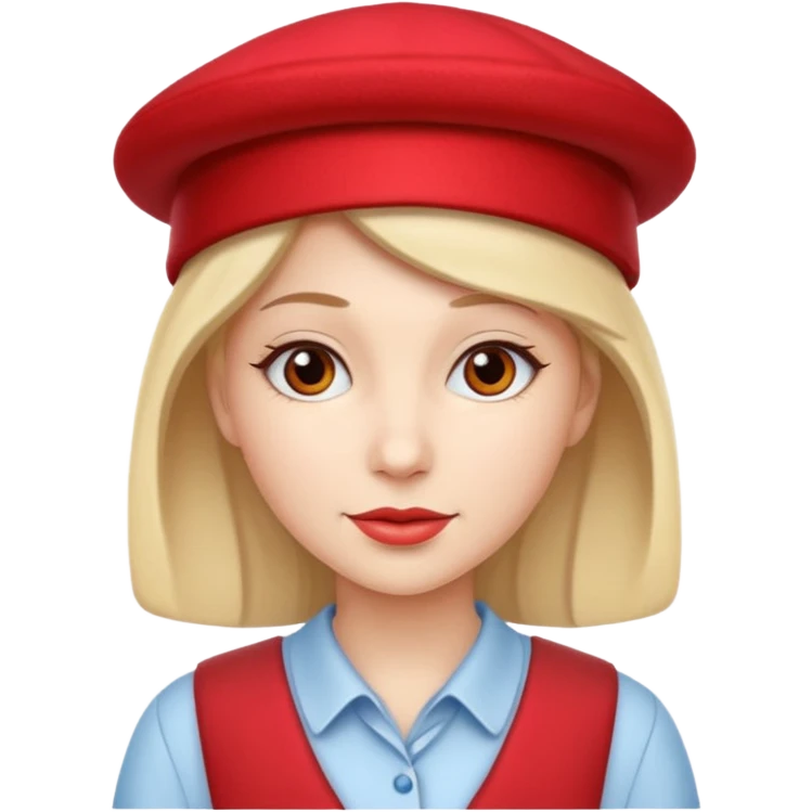 different woman with red hat emoji