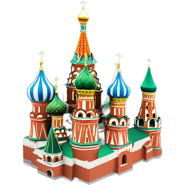 Kremlin icon with curved colourful domes in isometry  emoji