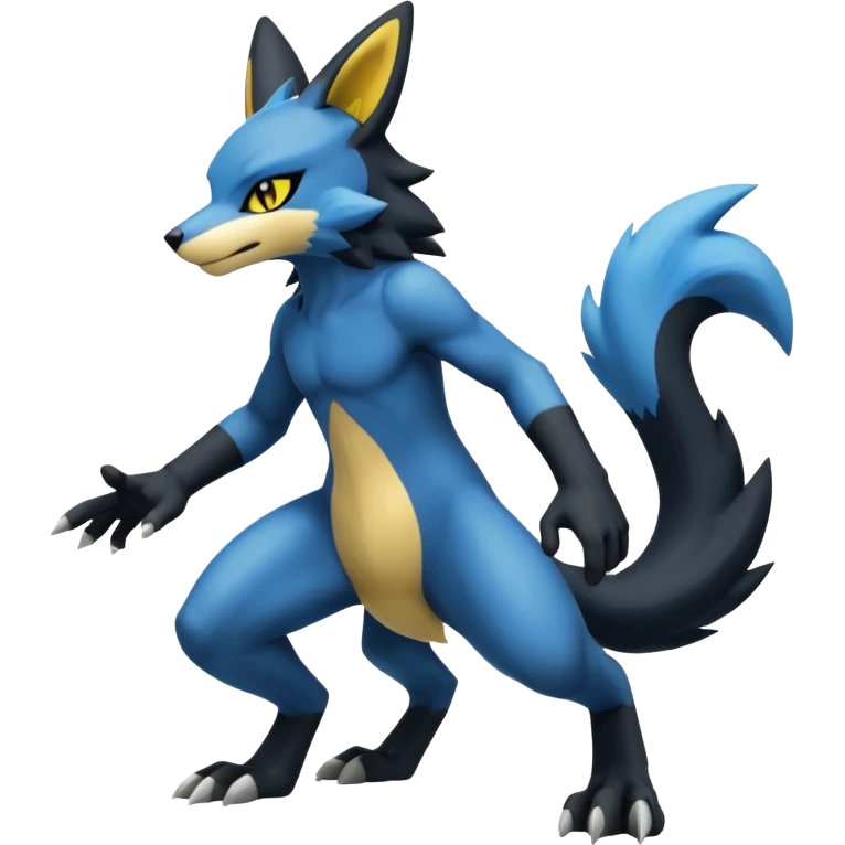 Lucario-Luxray-Fakémon-hybrid-creature (full body)  emoji