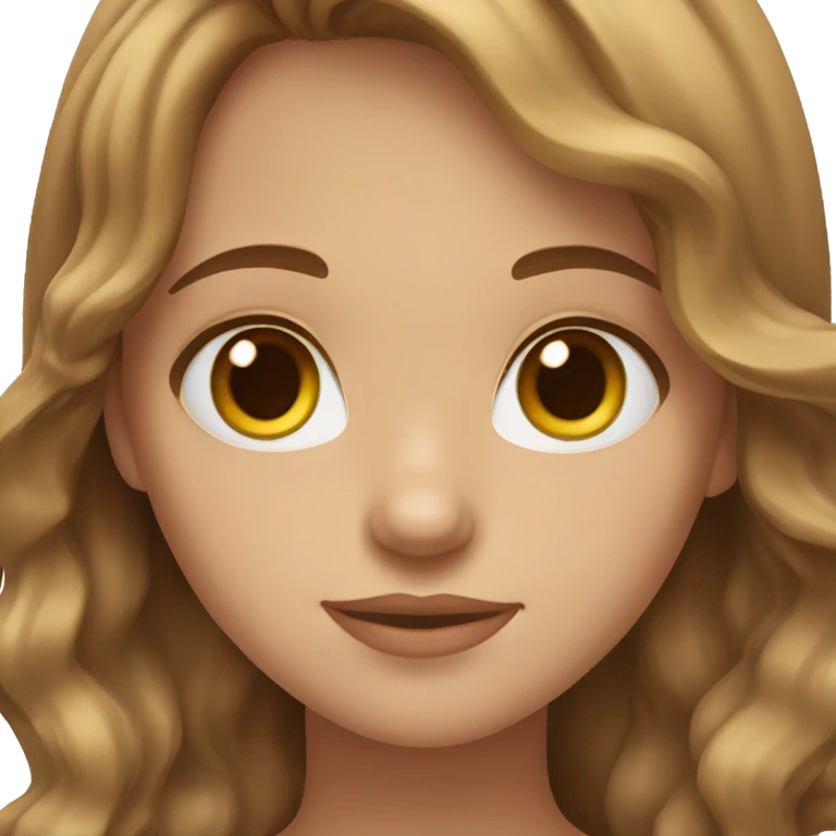 girl with wavy light brown hair, hazel eyes emoji