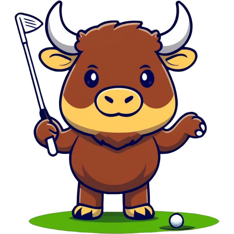 Bison playing golf emoji