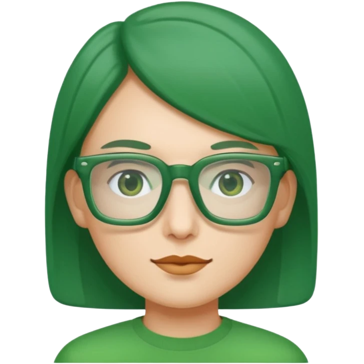 Green Square glasses emoji