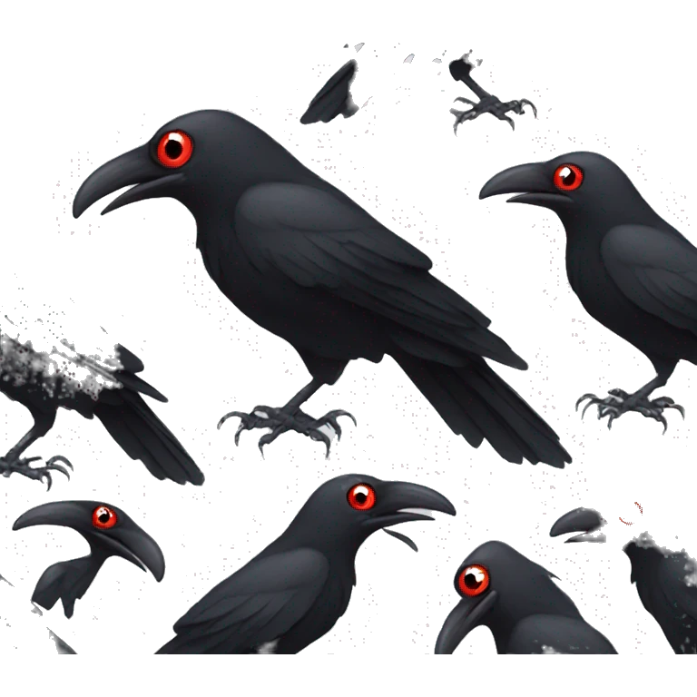 Crow with red eyes  emoji