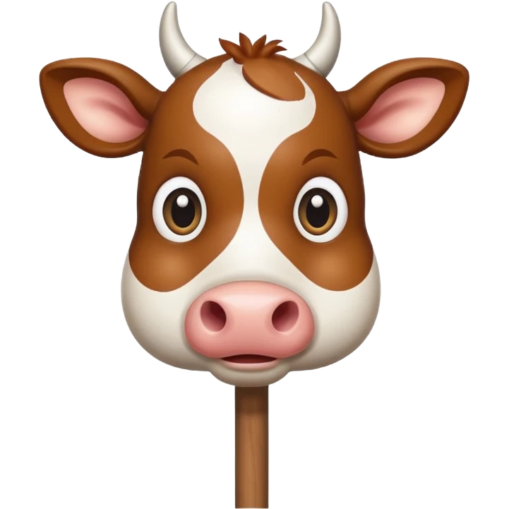 maak een koe op stokje emoji