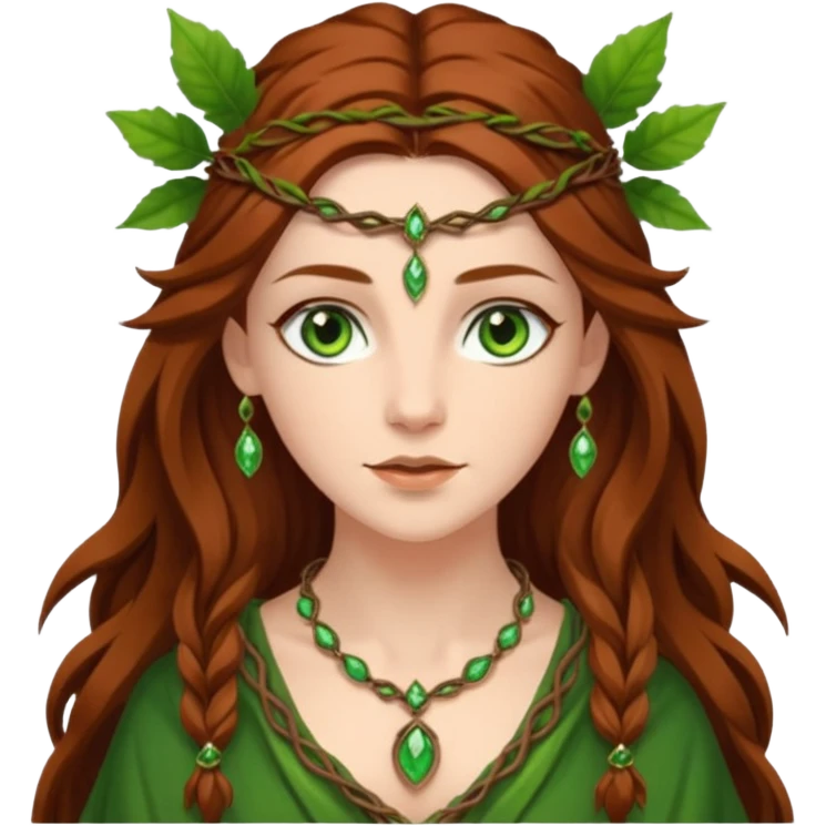 Leaf-necklace druid queen emoji
