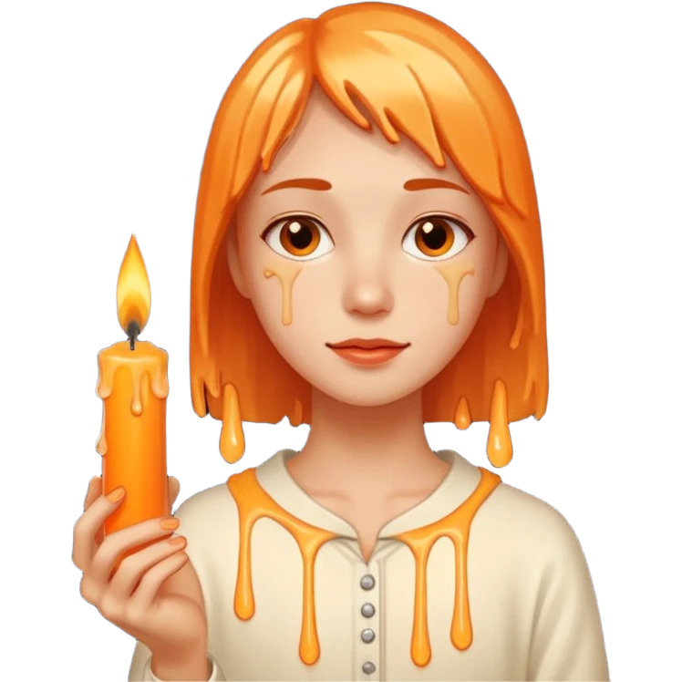 Candle on the hand of person emoji