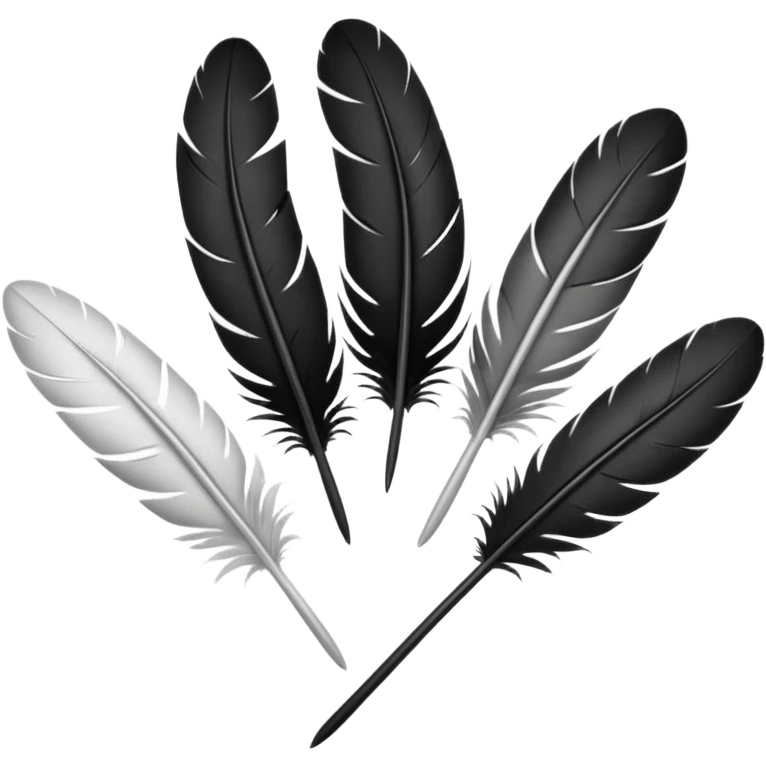 Black and White feathers emoji