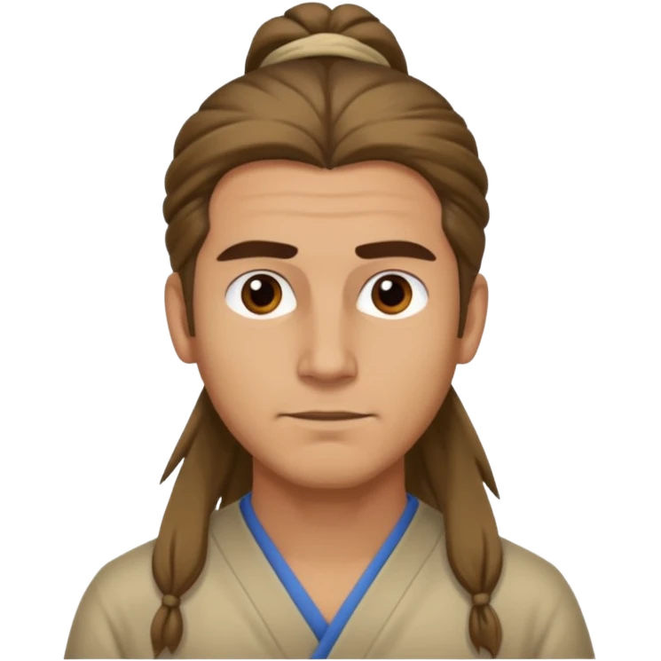 homme cheveux long attaché emoji