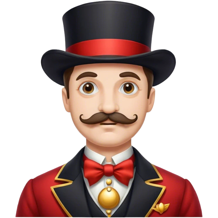 Vintage circus ringmaster with mustache emoji
