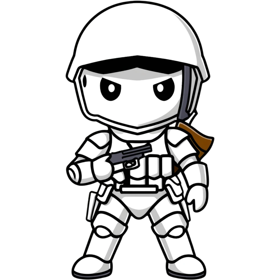 anime PUBG soldier with gun and armor emoji