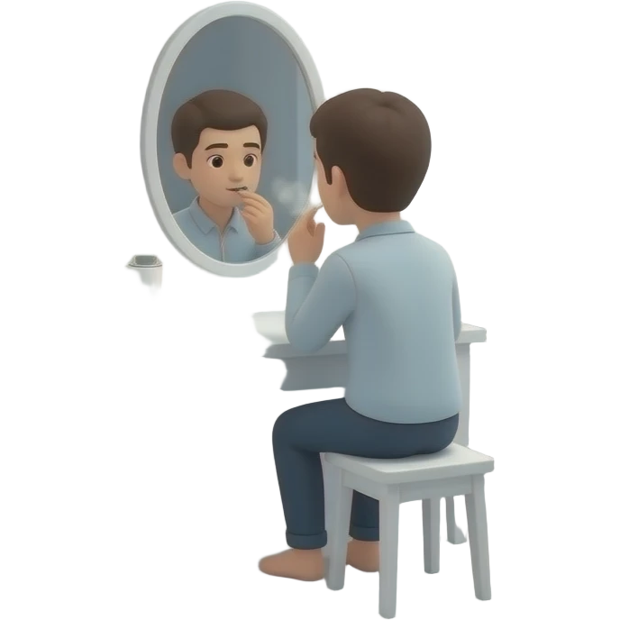 Renaissance painting of someone smelling a little of it mirror on moon in a dream room the other table though a rolled moon room up emoji