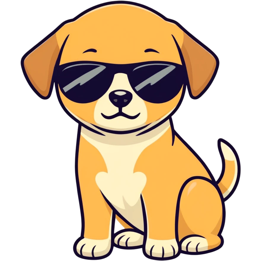 Light brown lab with sunglasses on  emoji