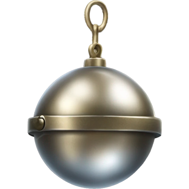 Pasted Realistic metallic globe sleigh bell. emoji