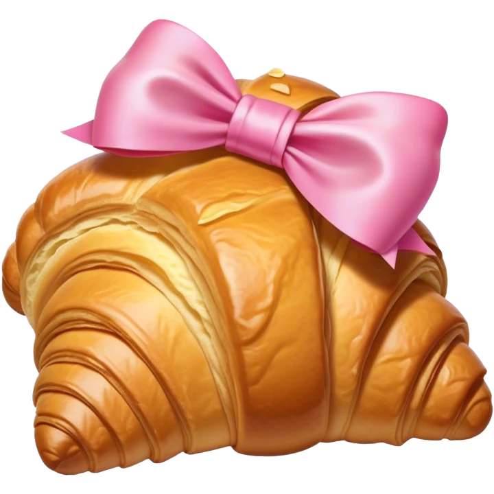 Croissant with pink bow  emoji