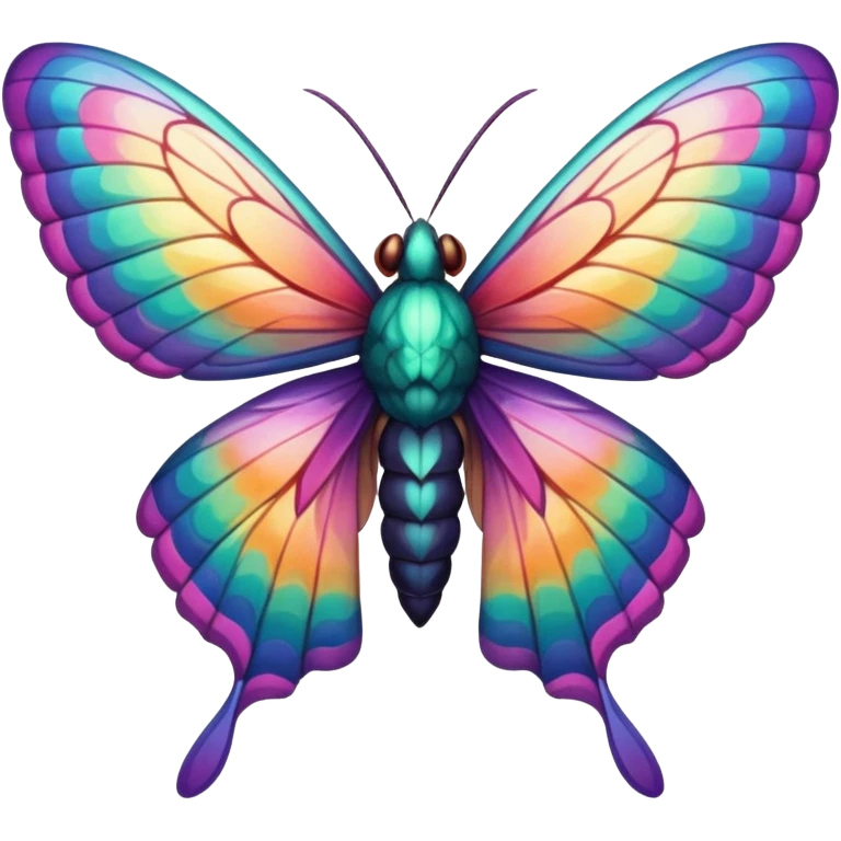 colorful moth with wings spread emoji