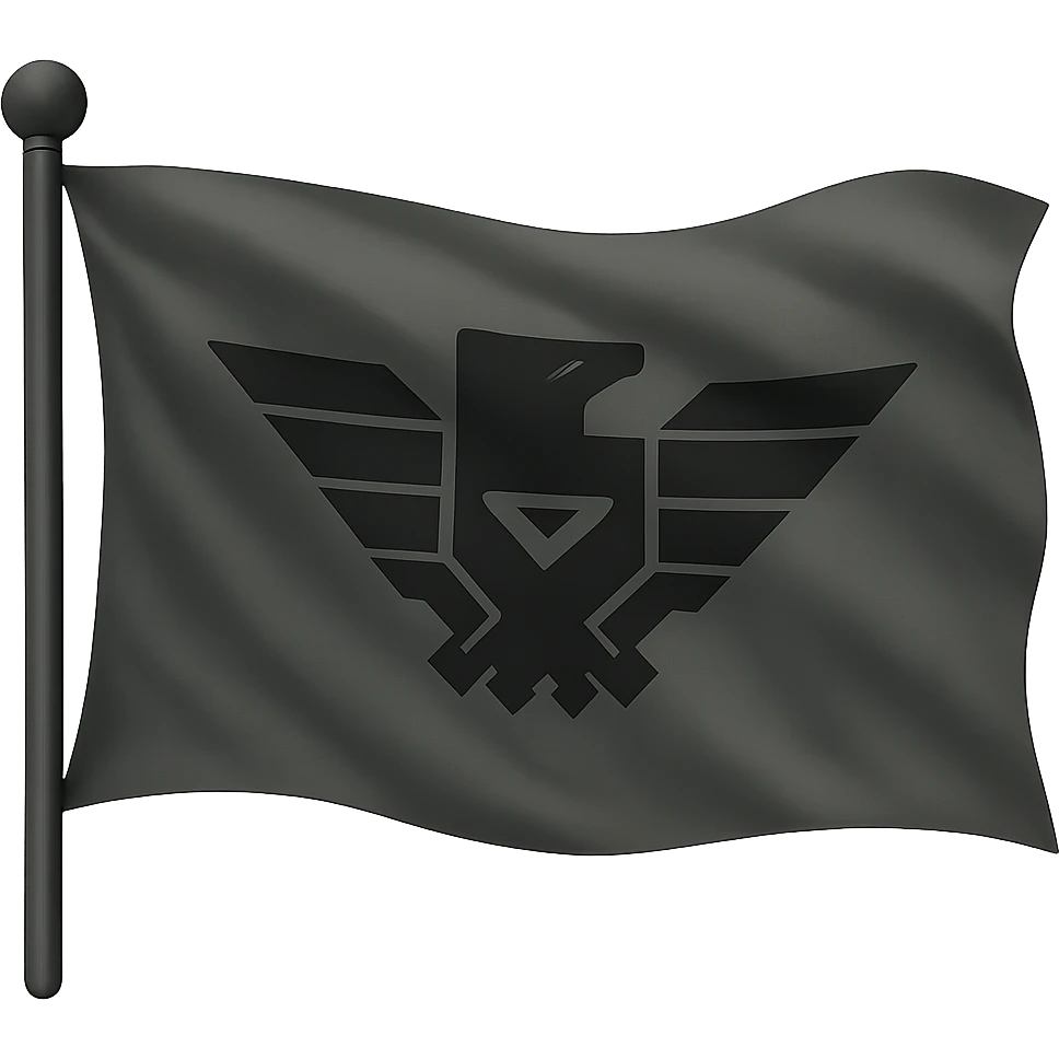 Make this Arstotzka flag appear as if it is waving in the wind, keep the background transparent, in a style suitable for editing. emoji