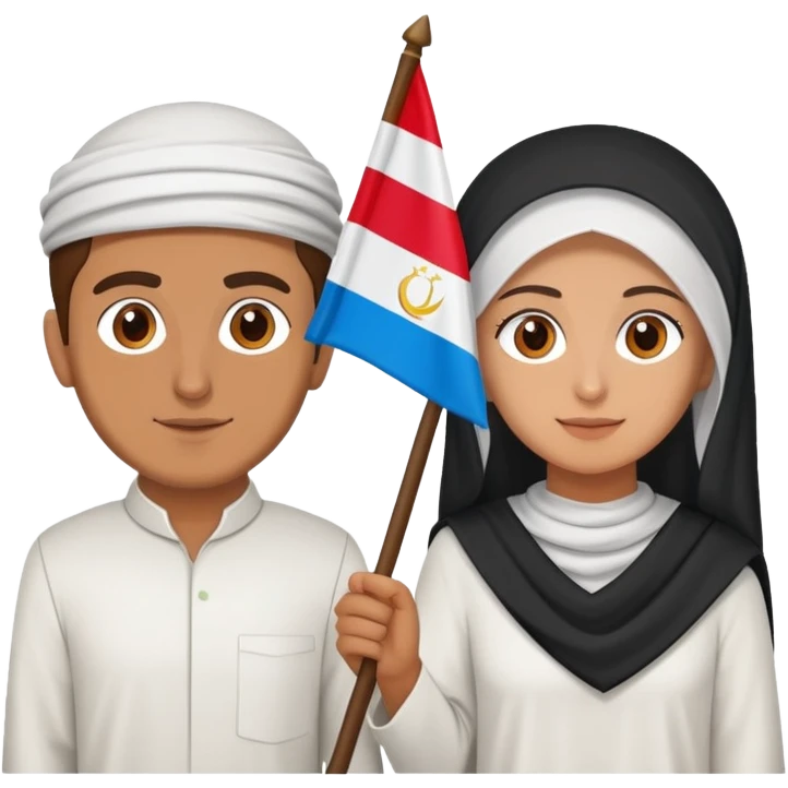 A men and women holding a Druze flag emoji