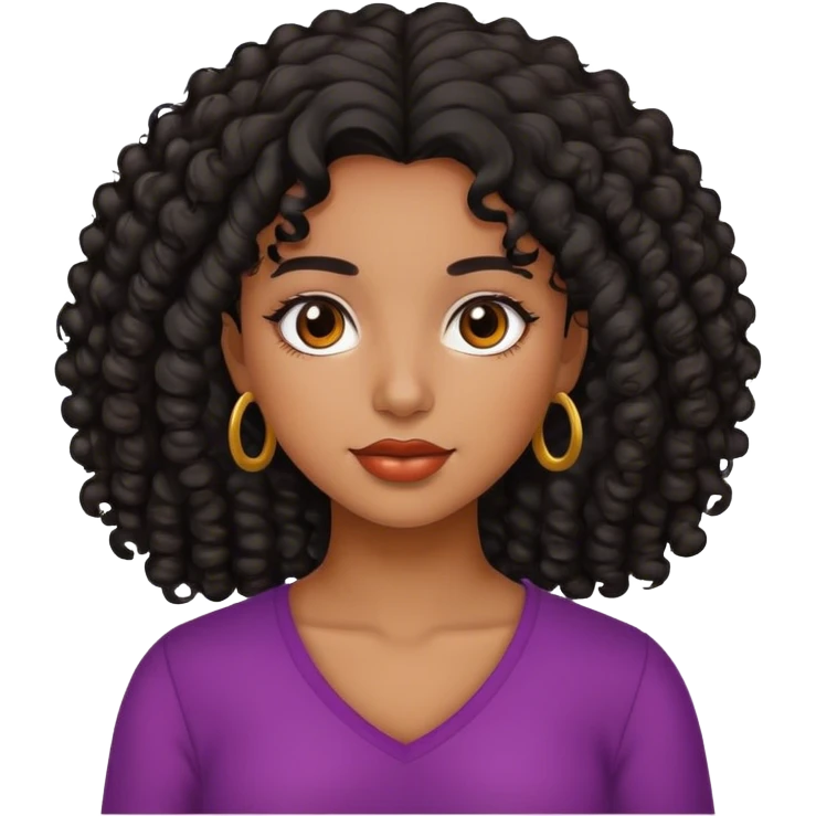 Beautiful Venezuelan girl with brown skin, curly black hair emoji