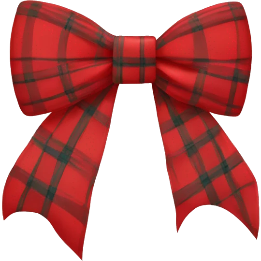 Red plaid bow emoji