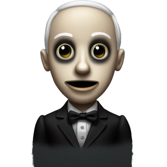 creepy marionette with black background emoji