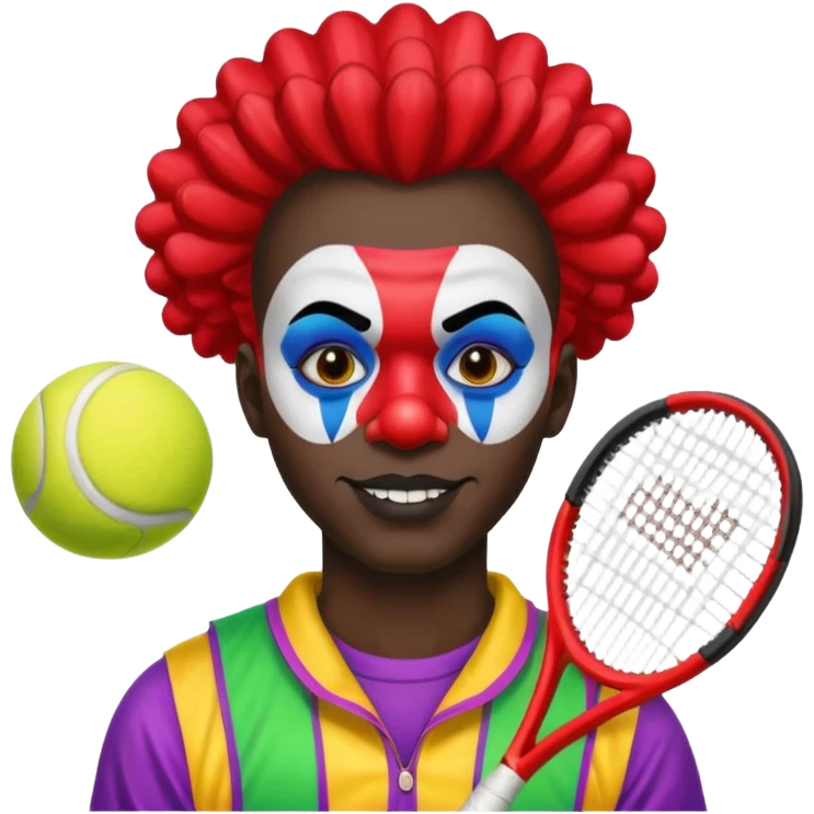 tennis player black clown man emoji