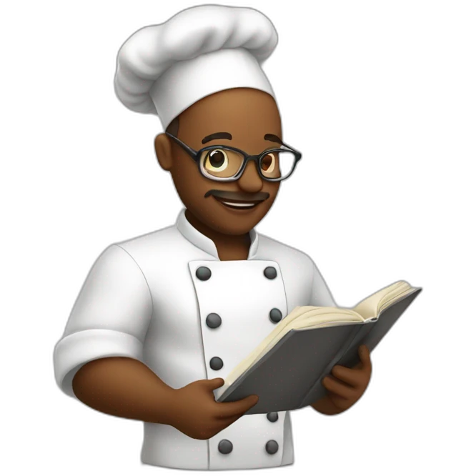 chef reading recipe book emoji