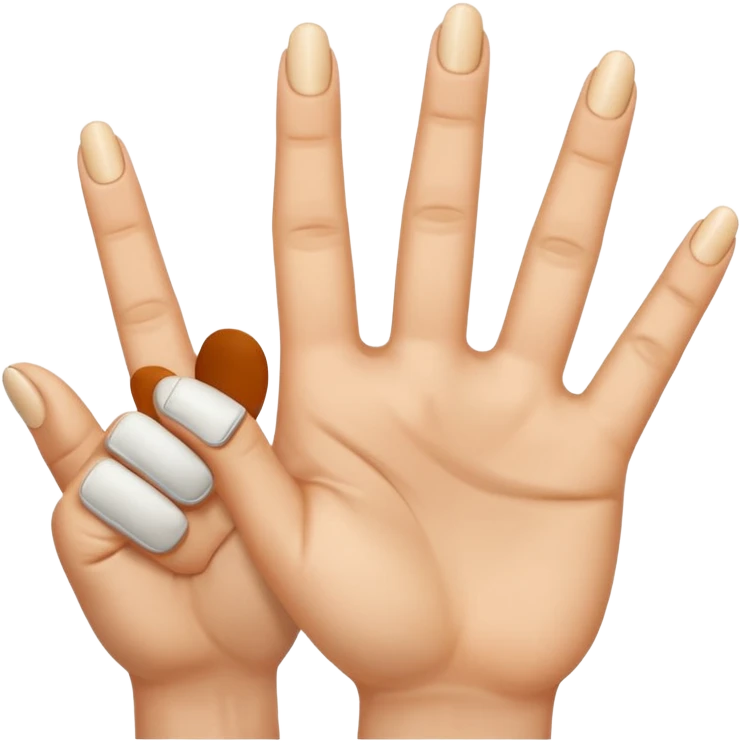 187 Handzeichen Bitte mache mir einen Emoji der mit der linken Hand den Mittelfinger auf den kleinenfinger und den Ringfinger auf den Daumen und der Zeigefinger in die Luft und mit der rechten Hand bitte den Mittelfinger nach unten und den Zeigefinger leicht nach oben emoji
