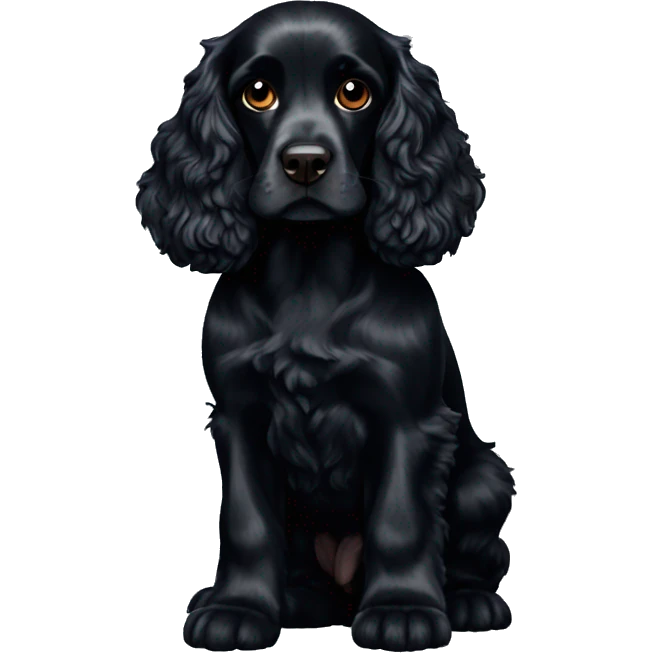Black Cocker spaniel emoji