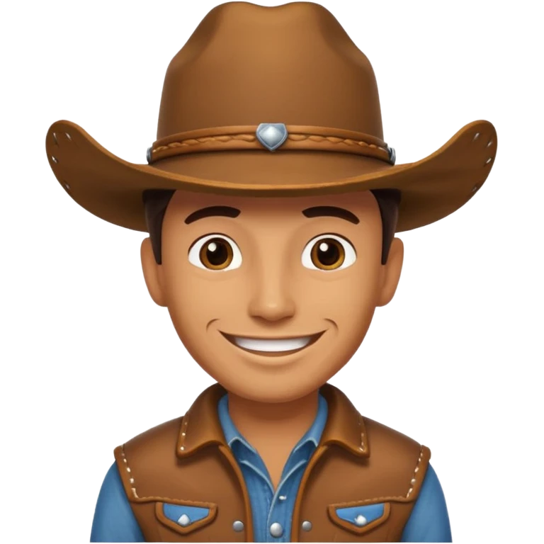 cowboy with really cool cowboy hat smiling emoji