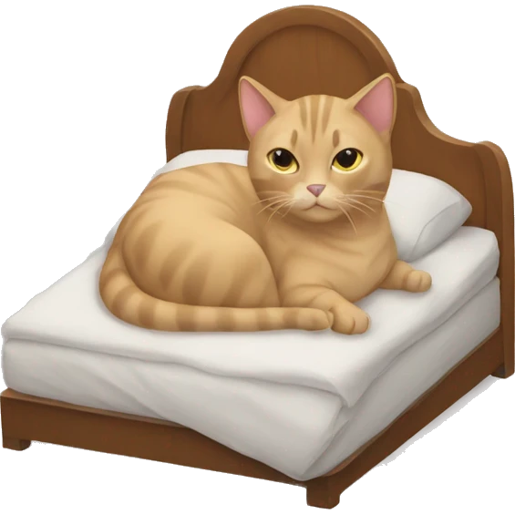 Cat tucked in bed  emoji