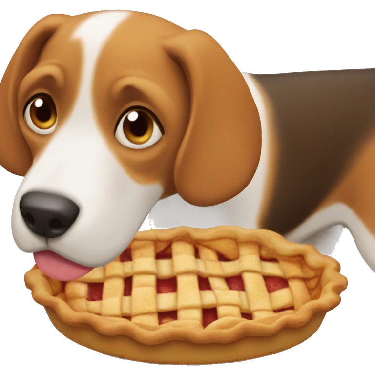 beagle eating an apple pie emoji