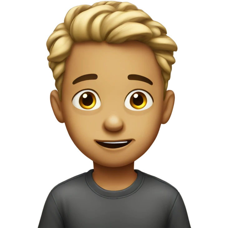 Sarcastic kid cartoon emoji