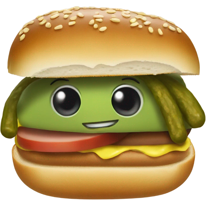 A pickle on hot dog bun emoji