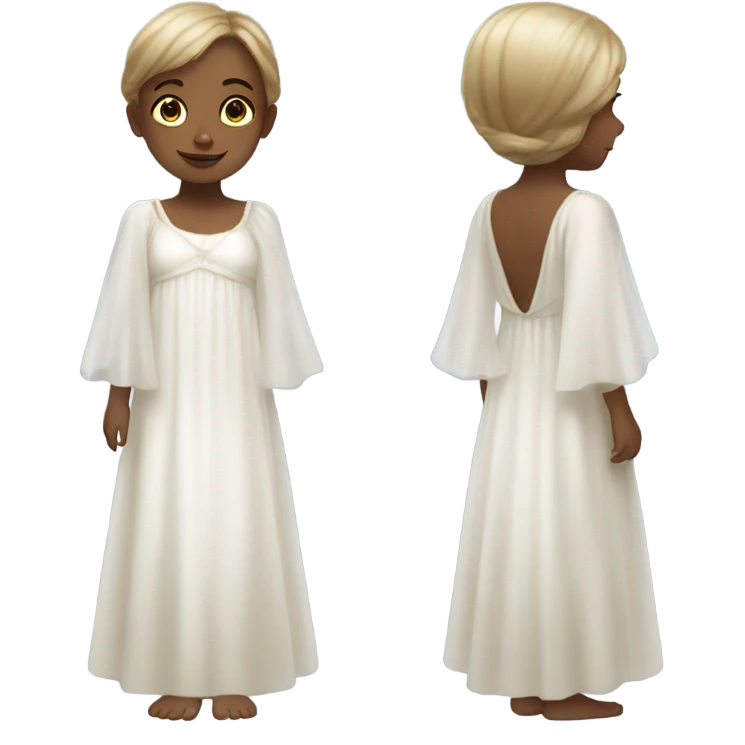 dreamy child in white dress emoji