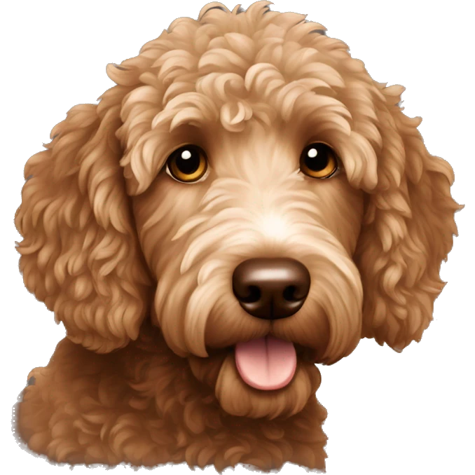 Chocolate brown golden doodle emoji